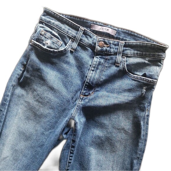 Joe's Jeans Niki Jeans Women's Distressed Straight-Leg Stretch Blue Size 26 - Picture 1 of 10